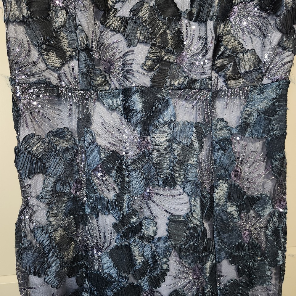 Betsy & Adam Midnight Navy Floral Lace Maxi Dress - Picture 7 of 10